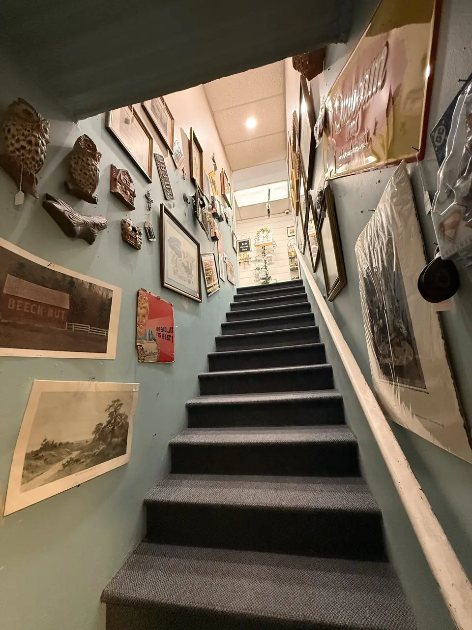Vintage 72 staircase leading shoppers between the store's two floors