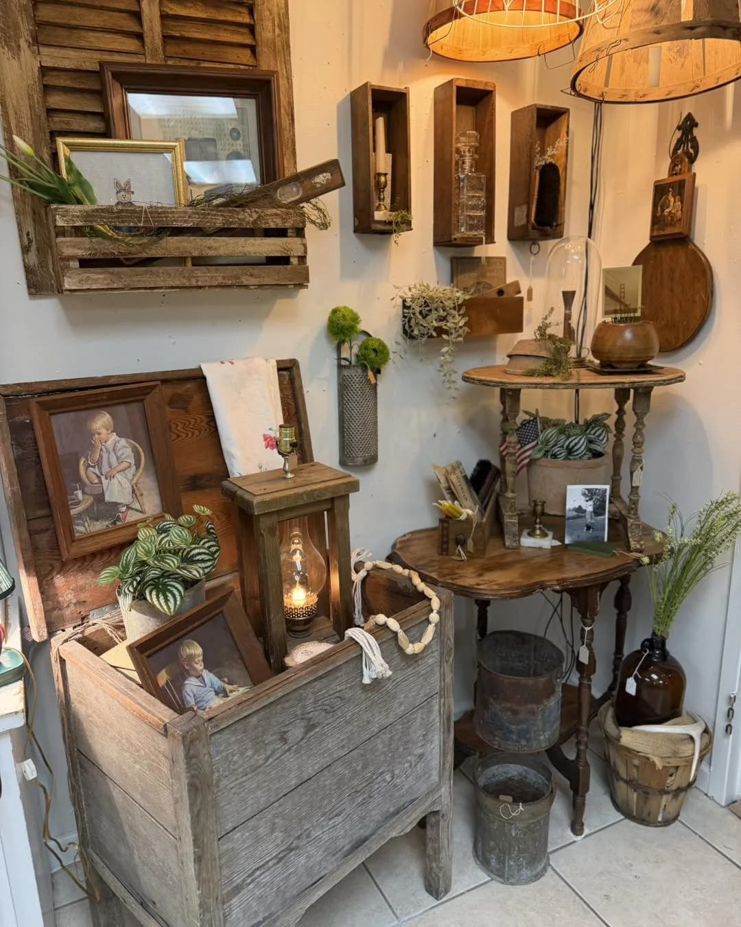 Curated booth corner with artisan pieces and collectibles