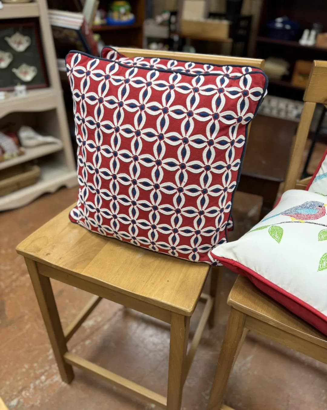 Pillow and textile display in the boutique section